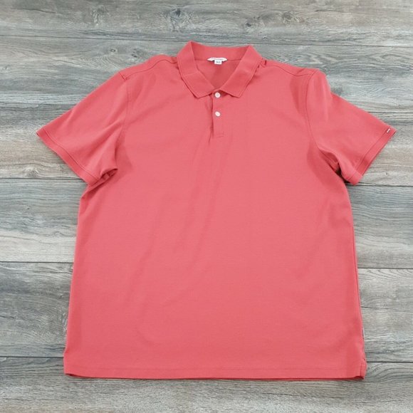 Calvin Klein Other - Calvin Klein Men XL Short Sleeve Polo Shirt Cotton Melon Active Golf Casual